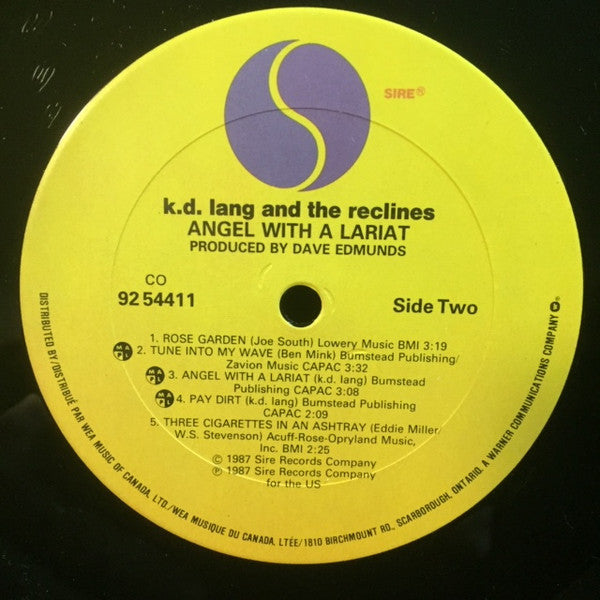 k.d. lang and the reclines : Angel With A Lariat (LP, Album)