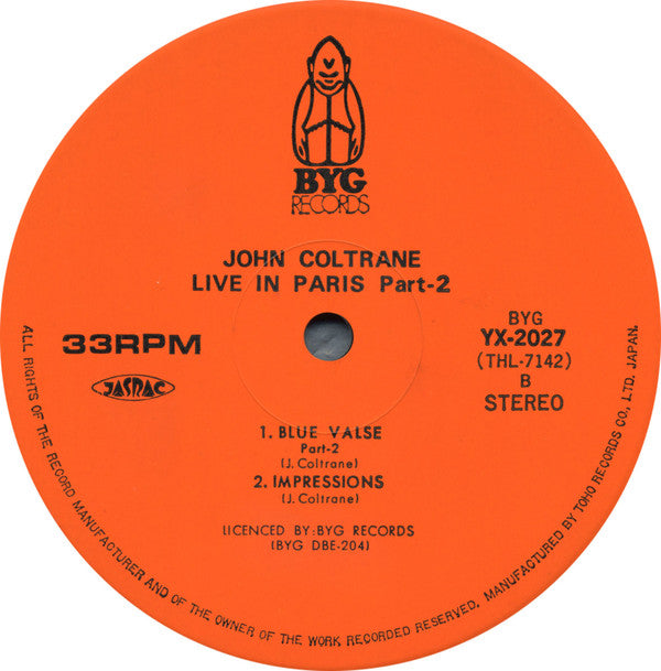 John Coltrane : Live In Paris Part 2 (LP, Album)