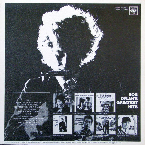Bob Dylan : Bob Dylan's Greatest Hits (LP, Comp, RE)