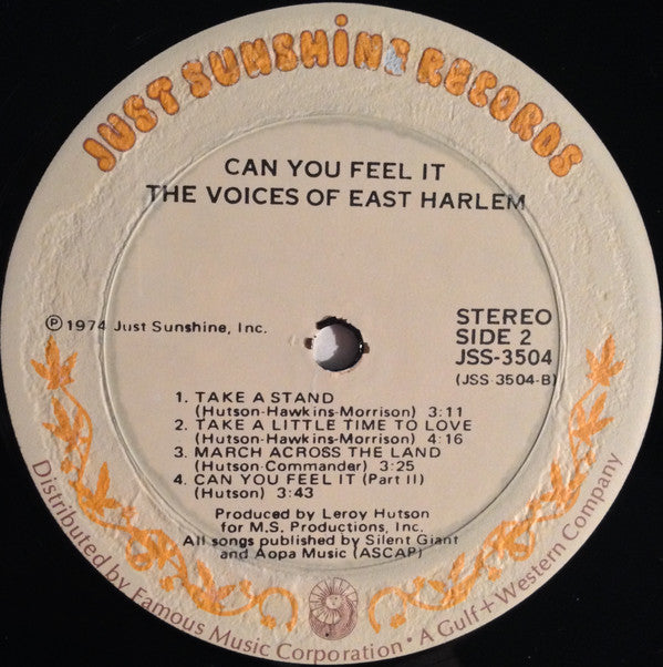 The Voices Of East Harlem : Can You Feel It (LP, Album, Son)