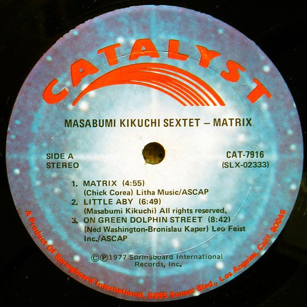 Masabumi Kikuchi Sextet : Matrix (LP, Album, RE)