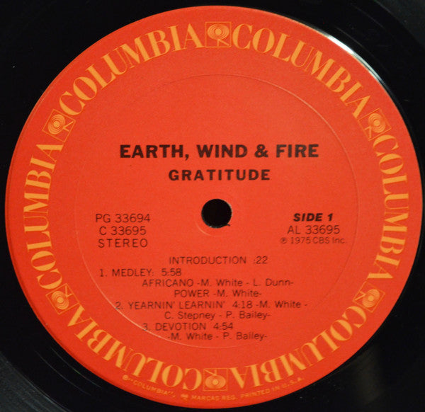Earth, Wind & Fire : Gratitude (2xLP, Album, Gat)