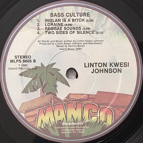 Linton Kwesi Johnson : Bass Culture (LP, Album, Kee)
