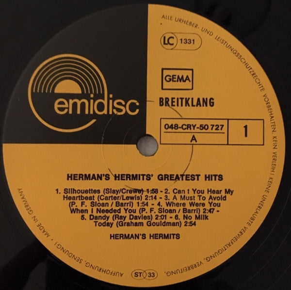 Herman's Hermits : Greatest Hits (LP, Comp, RE)