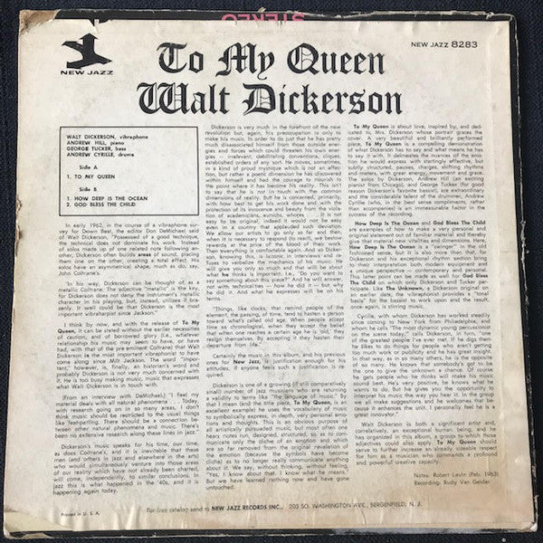 Walt Dickerson : To My Queen (LP, Album, Mono)