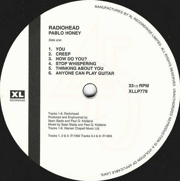Radiohead : Pablo Honey (LP, Album, RE, RP)