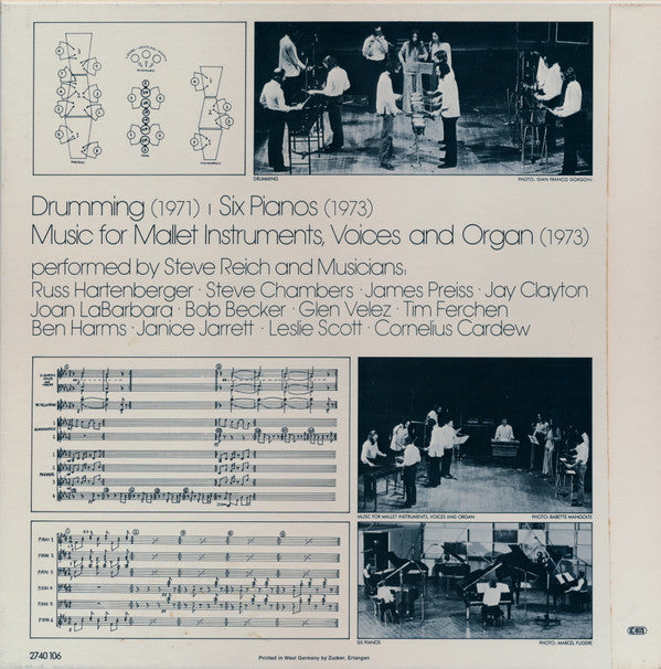 Steve Reich : Drumming / Music For Mallet Instruments, Voices And Organ / Six Pianos (3xLP, RE + Box)