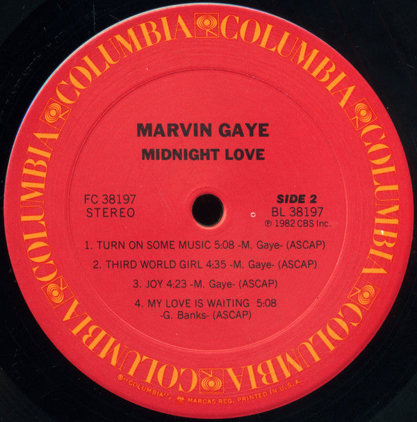 Marvin Gaye : Midnight Love (LP, Album, Pit)