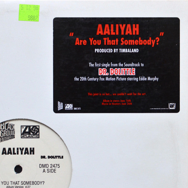 Aaliyah : Are You That Somebody? (12", Promo)