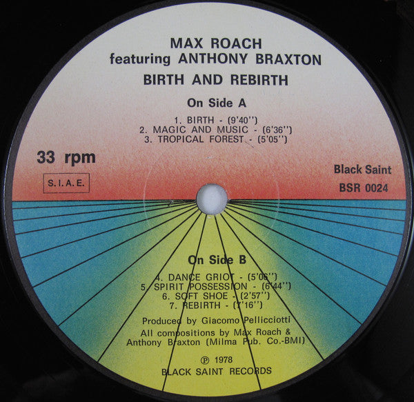 Max Roach Featuring Anthony Braxton : Birth And Rebirth (LP, Album)