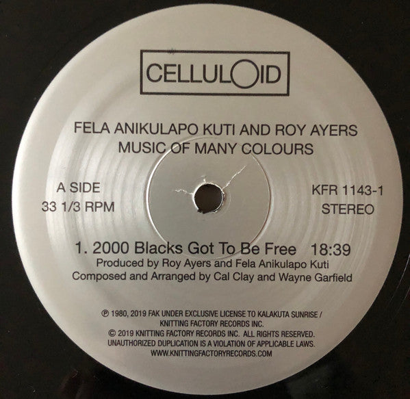 Fela Kuti And Roy Ayers : Music Of Many Colours (LP, Album, RE)