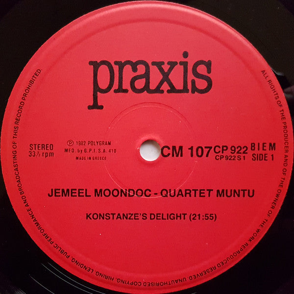 Jemeel Moondoc - Quartet Muntu* : The Athens Concert (LP, Album)