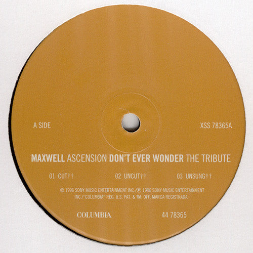 Maxwell : Ascension (Don't Ever Wonder) The Tribute (12")