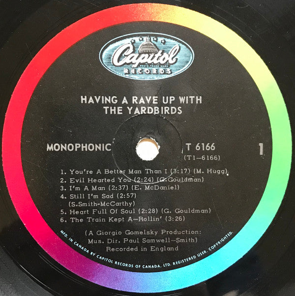 The Yardbirds : Having A Rave Up With The Yardbirds (LP, Album, Mono, No )