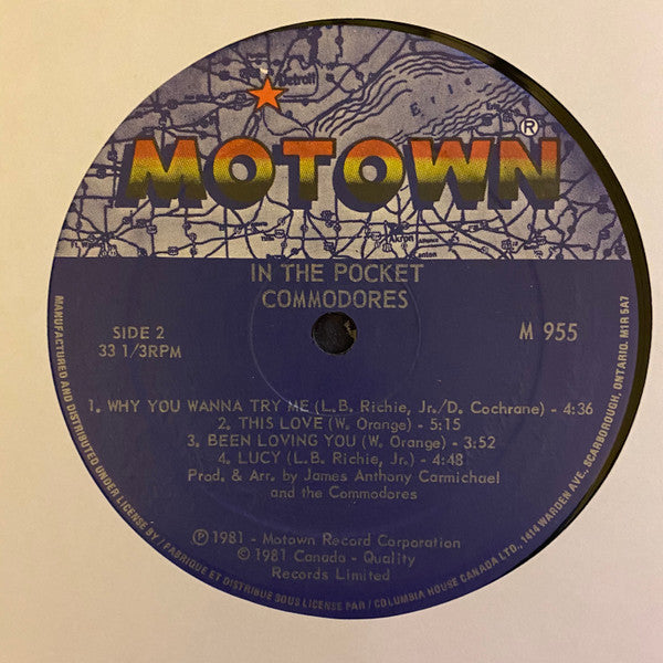Commodores : In The Pocket (LP, Album, Club)