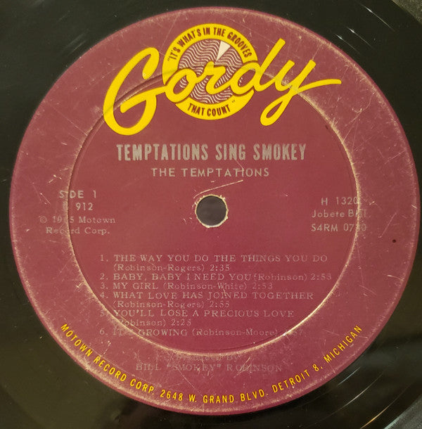 The Temptations : The Temptations Sing Smokey (LP, Album, Mono, Roc)
