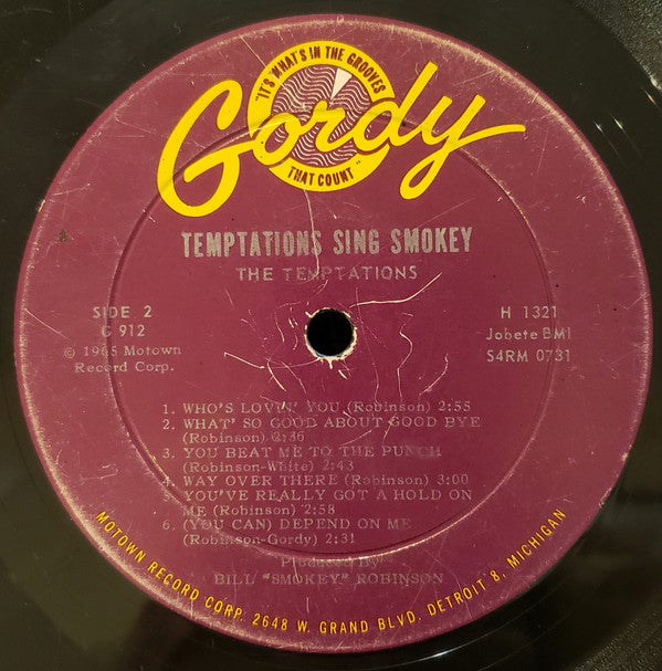The Temptations : The Temptations Sing Smokey (LP, Album, Mono, Roc)