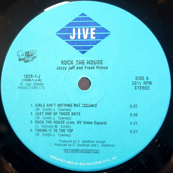 DJ Jazzy Jeff & The Fresh Prince : Rock The House (LP, Album)