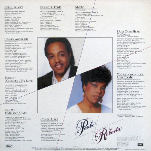 Peabo Bryson & Roberta Flack : Born To Love (LP, Album)