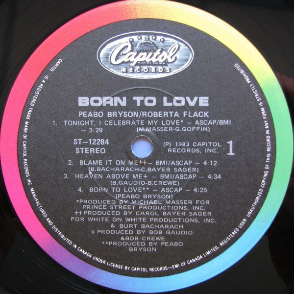 Peabo Bryson & Roberta Flack : Born To Love (LP, Album)