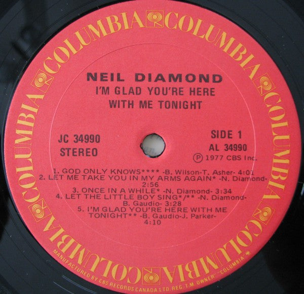 Neil Diamond : I'm Glad You're Here With Me Tonight (LP, Album)