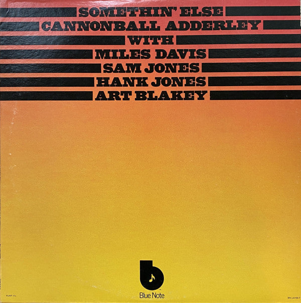 Cannonball Adderley With Miles Davis, Sam Jones, Hank Jones, Art Blakey : Somethin' Else (LP, Album, RE, Ter)
