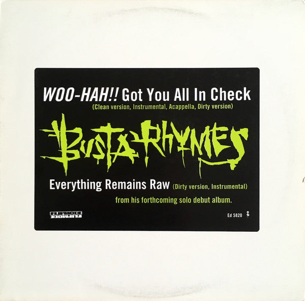 Busta Rhymes : Woo-Hah!! Got You All In Check (12", Promo)