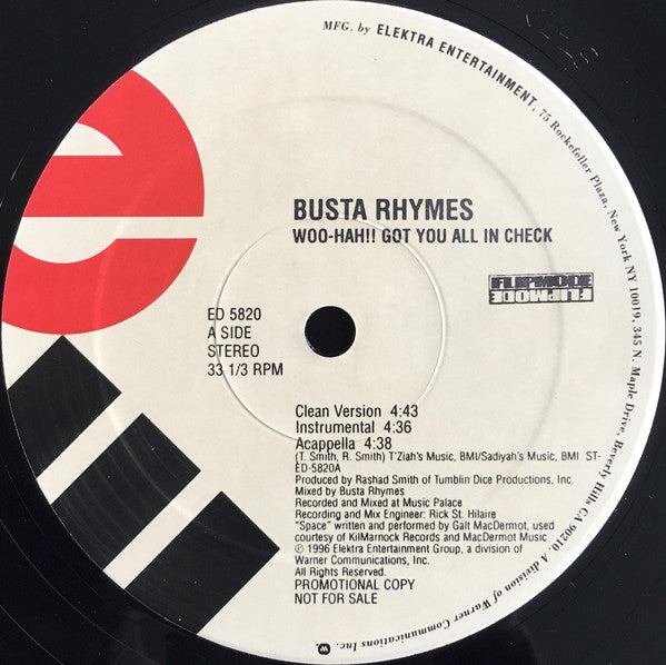 Busta Rhymes : Woo-Hah!! Got You All In Check (12", Promo)