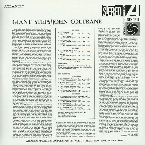 John Coltrane : Giant Steps (LP, Album, RE, RM + LP, Comp + Dlx, 180)