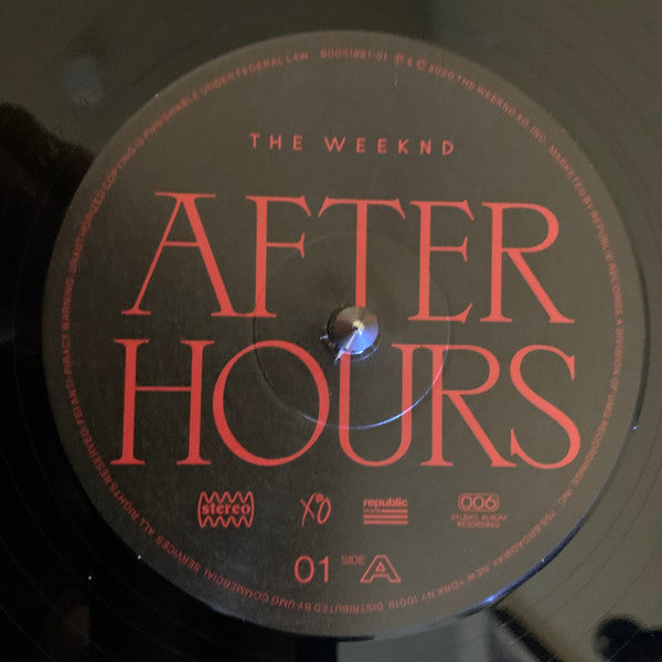 The Weeknd : After Hours (2xLP, Album)