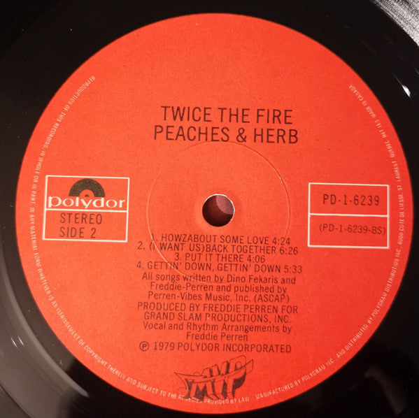 Peaches & Herb : Twice The Fire (LP, Album)