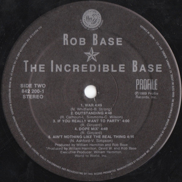 Rob Base : The Incredible Base (LP, Album)