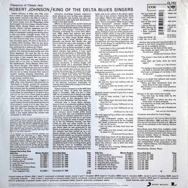 Robert Johnson : King Of The Delta Blues Singers (LP, Comp, RE, Tur)