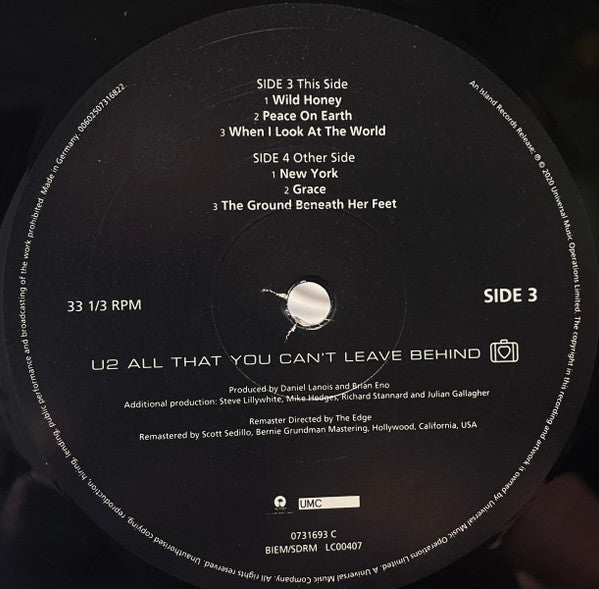 U2 : All That You Can't Leave Behind (2xLP, Album, RE, RM, 20t)