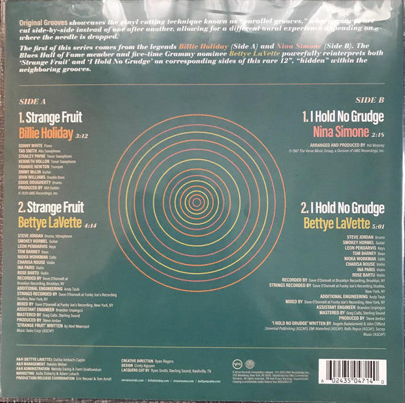 Billie Holiday, Nina Simone, Bettye Lavette : Original Grooves: Billie Holiday - Nina Simone - Bettye LaVette (12", RSD, Comp, Ltd)