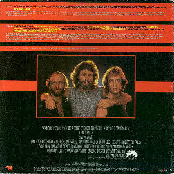 Various : The Original Motion Picture Soundtrack - Staying Alive (LP, Album, Gat)