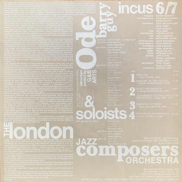 Barry Guy / London Jazz Composers Orchestra : Ode (2xLP, Album + Box)