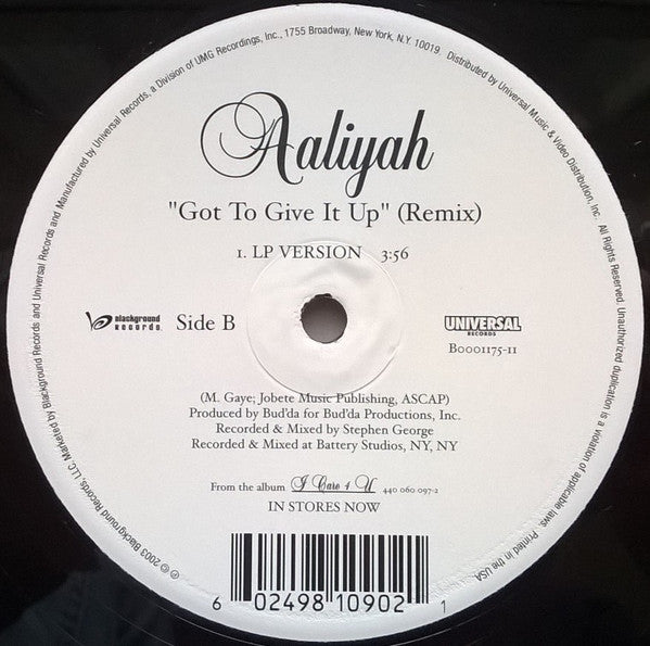 Aaliyah : Don't Know What To Tell Ya / Got To Give It Up (Remix) (12")