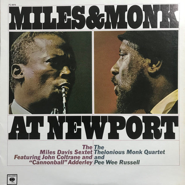 The Miles Davis Sextet Featuring John Coltrane And "Cannonball" Adderley* / The Thelonious Monk Quartet And Pee Wee Russell : Miles & Monk At Newport (LP, Album, RE)