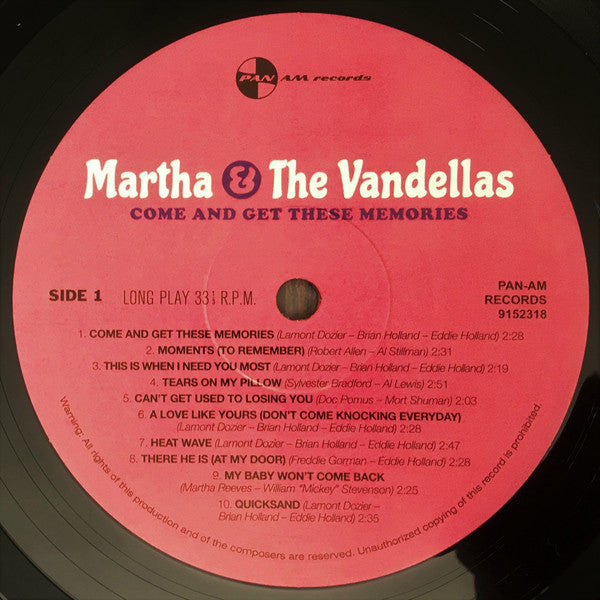 Martha Reeves & The Vandellas : Come And Get These Memories (LP, Album, Comp)