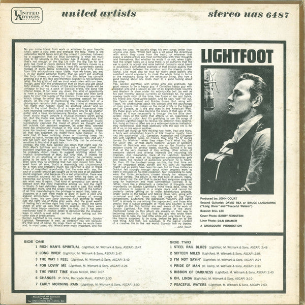 Gordon Lightfoot : Lightfoot (LP, Album)