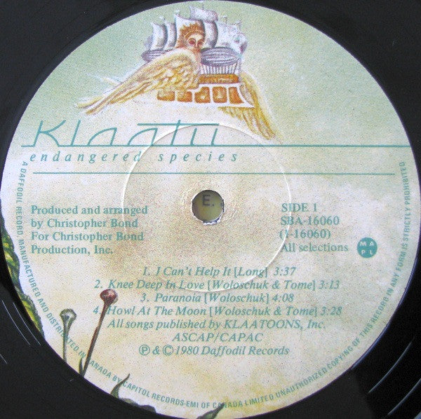 Klaatu : Endangered Species (LP, Album, RCA)