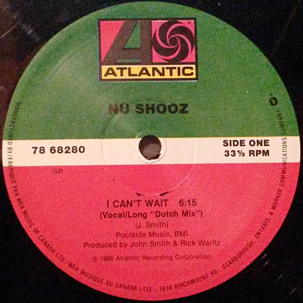 Nu Shooz : I Can't Wait (12", Single)