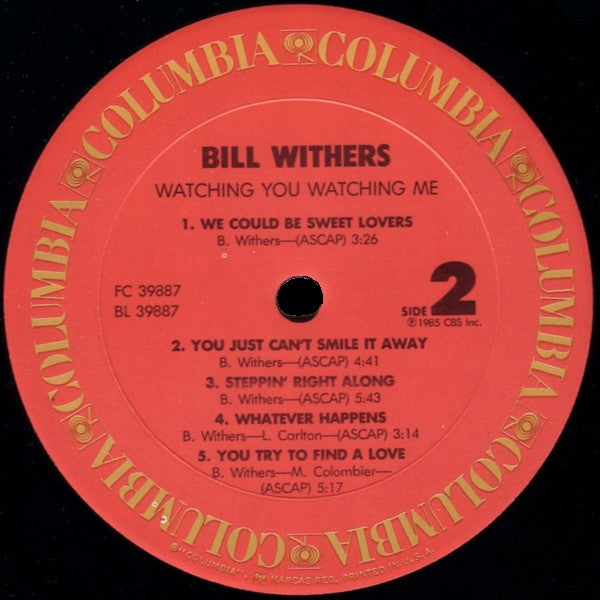 Bill Withers : Watching You Watching Me (LP, Album, Pit)