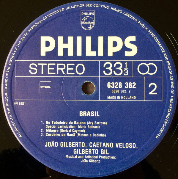 João Gilberto, Caetano Veloso, Gilberto Gil, Maria Bethânia : Brasil (LP, Album)