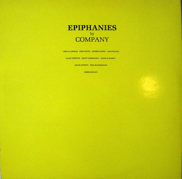 Company (2) : Epiphany (2xLP, Album)