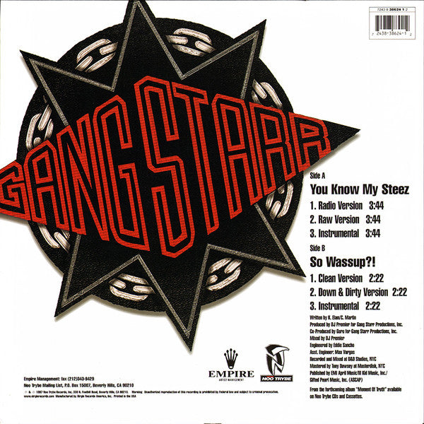 Gang Starr : You Know My Steez (12")