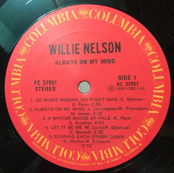 Willie Nelson : Always On My Mind (LP, Album)