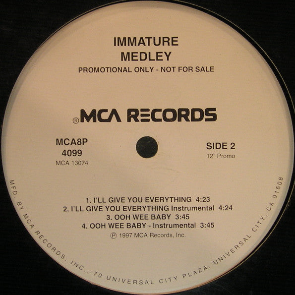 Immature : Medley (12", Promo)