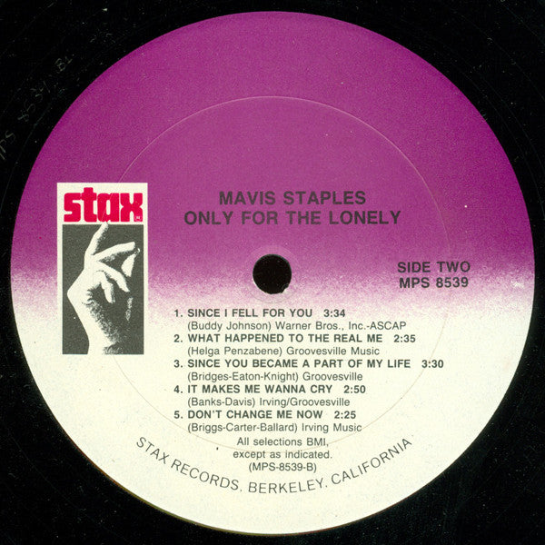 Mavis Staples : Only For The Lonely (LP, Album, RE)